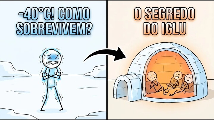 Como os povos árticos sobreviviam a -40°C em abrigos de neve sem metal ou energi