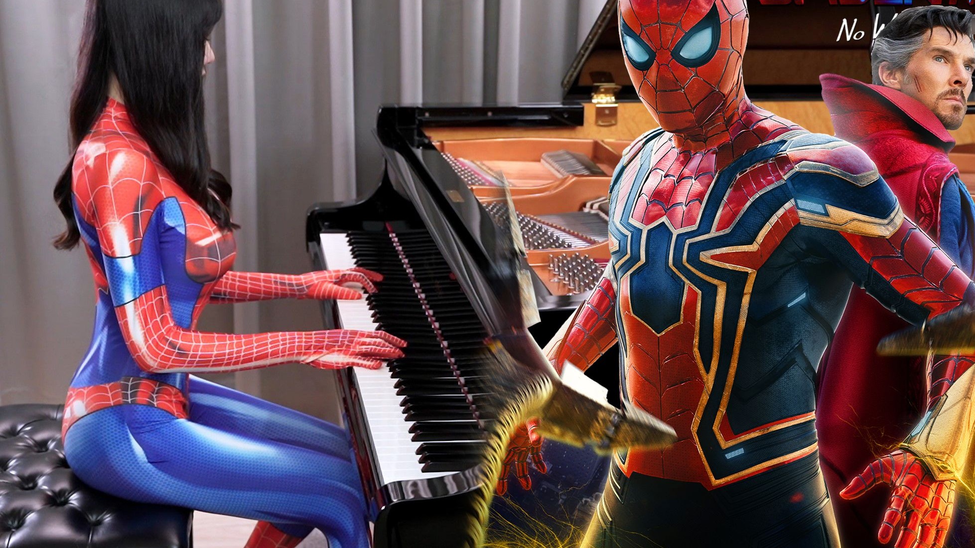 Have you seen the female Spider-Man play the piano? ] Spider-Man Heroes No  Return Theme Song Spider - Bilibili