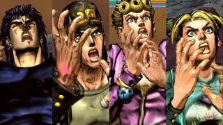 The painful screams of the JOJOs of all generations after being poisoned by the purple smoke