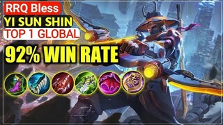 92% WIN RATE Current Season RRQ Bless Top 1 Global Yi Sun Shin • MLBB