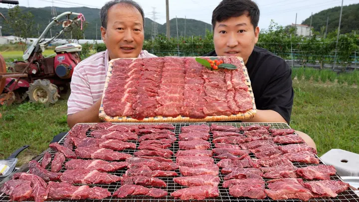 입에서 살살 녹는 [[숯불직화 한우 모듬]]! (Charcoal grilled HANWOO Korean Beef) 요리&먹방!! - Mukbang eating show