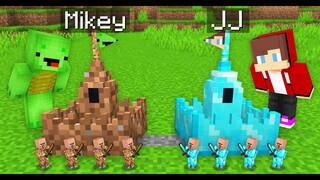 Mikey vs JJ Tiny Castle Survival Battle in Minecraft (Maizen)