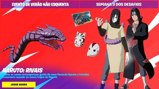 MUDOU TUDO! RECOMPENSAS GRATIS DO NARUTO E CHEFE MITICO DARTH VADER! ATUALIZAÇÃO 21.10 FORTNITE