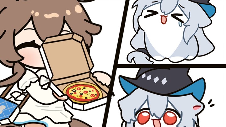 Mèo Titi, bạn có thể ăn pizza nhé~