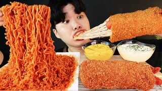ASMR MUKBANG 핵불닭 미니!! & 치즈 피자 핫도그 FIRE Noodle & CHEESE PIZZA HOT DOG EATING SOUND!
