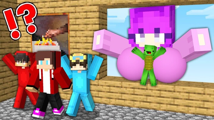 ZOEY GIGANT Pranked Cash and Nico in Minecraft JJ and Mikey in Minecraft Challenge - Maizen