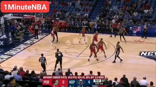 Pelicans Downs Trailblazers in Carmelo Anthony's Comeback Game | 1 Minute NBA | Richard Benito