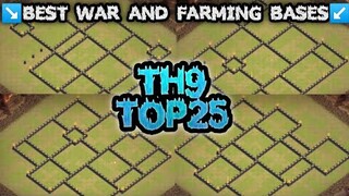 New Th9 War Base With Link | New Top 25 Th9 Cwl Bases | Farming & Trophy🏆 Bases | Clash Of Clans