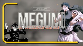 Menggambar Megumi mode kesurupan Sukuna