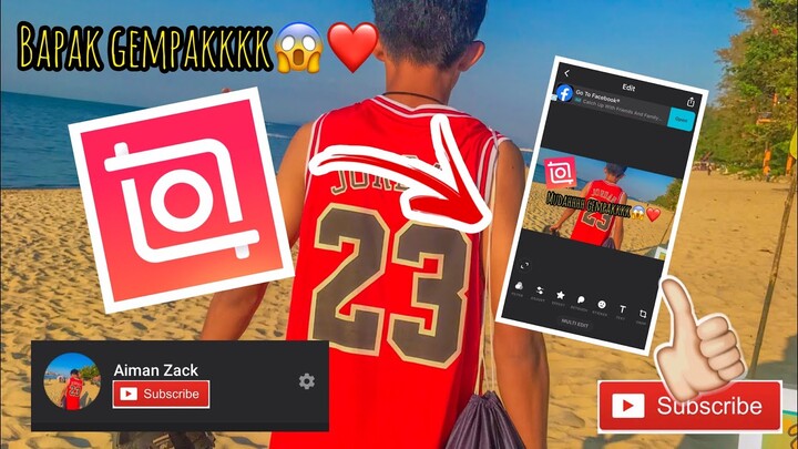 Tutorial Edit video Inshot🤩Basic edit (text + foto + music + transisi)