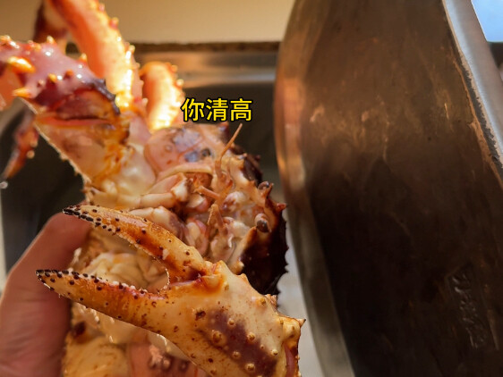 My sister came over to visit today, so I made her a delicious four-course meal featuring king crab.