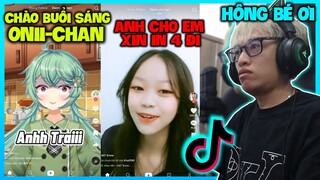 CƯỜI ĐAU RUỘT BÉ GÁI KHEN ĐẸP TRAI XIN IN 4 VÀ ONII CHAN ƠI DẬY ĐI | HÙNG AKIRA XEM TIK TOK VN