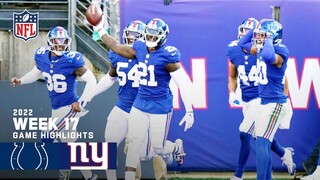 Indianapolis Colts vs. New York Giants | 2022 Week 17 Game Highlights