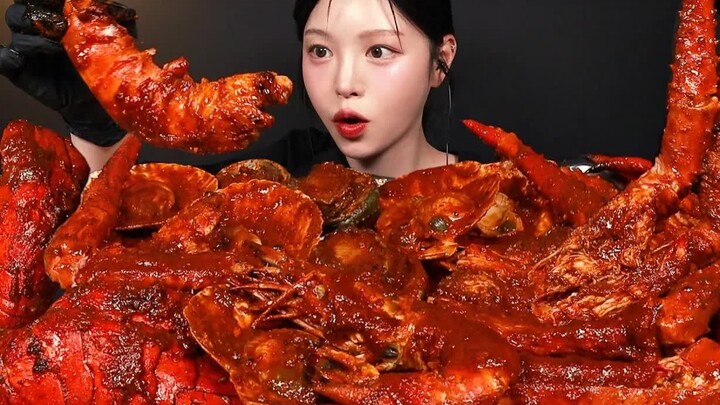 [Boki (phụ đề tiếng Trung)] Hải sản thập cẩm! Cua hoàng đế cay, tôm hùm, tôm, bào ngư và sò điệp!