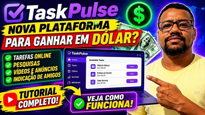 🔥 TaskPulse: A Nova Forma de Fazer Renda Extra em Dólar