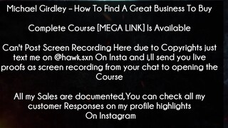 Michael Girdley Course How To Find A Great Business To Buy download