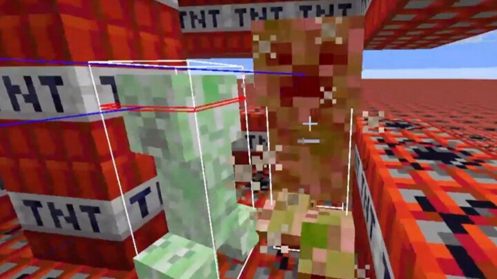 Trăm lần thử thách! Không cần tài nguyên! Một mình đối đầu hai con Creeper trong không gian kín!!!