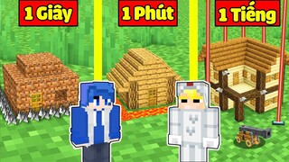 TÔ GÀ THỬ THÁCH 24H XÂY NHÀ AN TOÀN SIÊU TÍ HON TỪ 1 GIÂY TỚI 1 TIẾNG TRONG MINECRAFT*NHÀ AN TOÀN