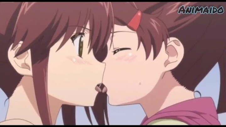 Anime yuri kiss 19 - Kiss x Sis - Riko x Ako - anime kiss moments - ecchi lesbian tongue