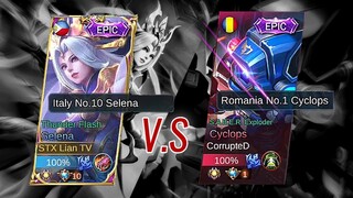 TOP GLOBAL SELENA VS TOP GLOBAL CYCLOPS | SELENA FULL GAMEPLAY | Mobile Legends