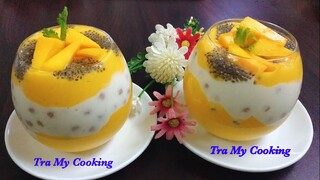 Cách làm SỮA XOÀI TRÂN CHÂU Cốt Dừa mát lạnh | Tra My Cooking