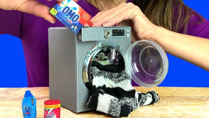 [DIY Mini] Làm máy giặt mini | May mắn thì nhét được một đôi tất vào!