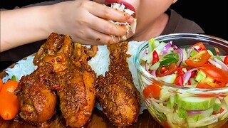 Chicken Masala Curry, Cucumber Salad * MUKBANG SOUNDS *