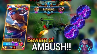 BEWARE OF AMBUSH ML 🤧 | BRUNO BEST BUILD AND EMBLEM MLBB - Master Bodak