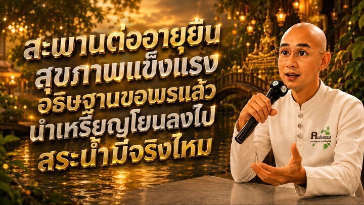 สะพานต่ออายุยืนสุขภาพแข็งแรงอธิษฐานขอพรแล้วนำเหรียญโยนลงไปสระน้ำมีจริงไหม