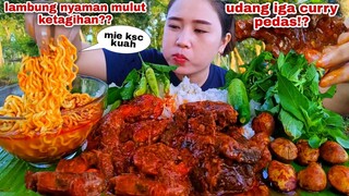 CURRY UDANG IGA MEDOK LALAPAN JENGKOL MUDA CABE MENTAH KEMANGI