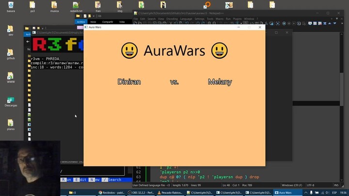 coding in r3forth - Aura wars 1