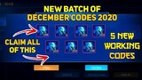 NEW 5 REDEEM CODES IN MOBILE LEGENDS | THIS DECEMBER 2020 | REDEEM NOW (WITH PROOF) || MLBB