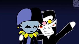 【Deltarune动画/生肉】Spamton连夜跑到jevil面前宣传自己的商品.mp4
