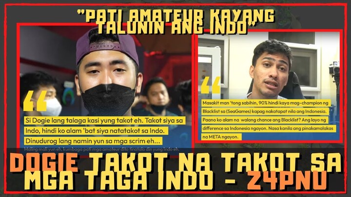 DOGIE TAKOT NA TAKOT SA TAGA INDONESIA SABI NI Z4PNU