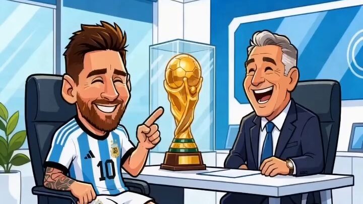 He is enjoying the messi 😂