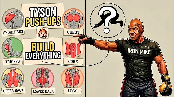 Mike Tyson Push-ups – Build Shoulders, Chest, Triceps, Core, Upper Back, Lower back & Legs