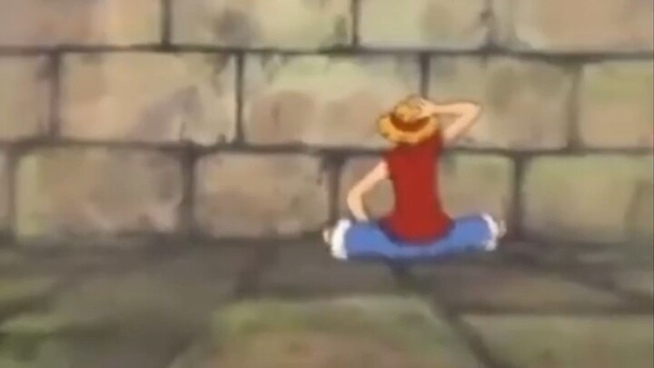luffy menatap tembok