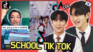 Korean Teenagers REACT TO ' AMERICAN SCHOOL TIKTOK'