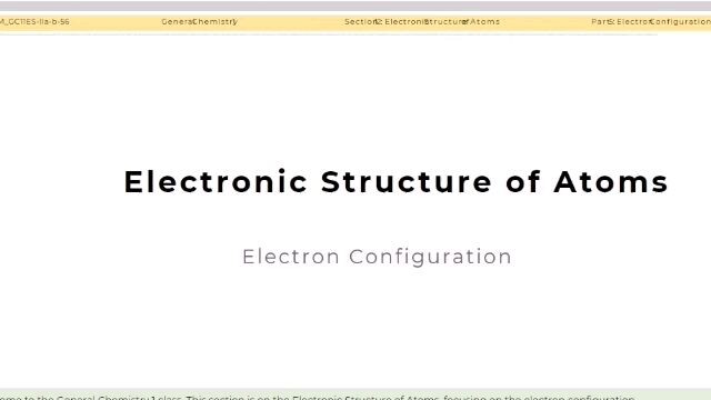 Electron Configuration / Chemistry Subject