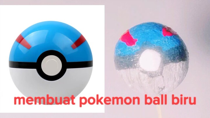 gantungan kunci pokemon ball biru dari ampas teh