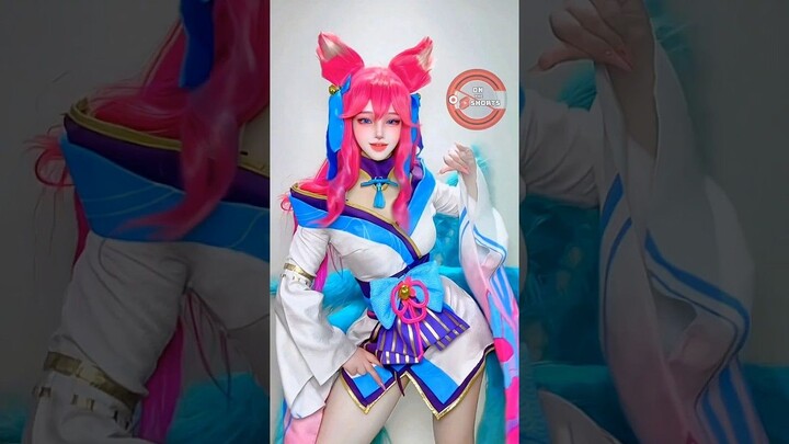 Ahri Spirit Blossom Cute Dance Again ❤️ League of Legends Cosplay #shorts