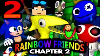 RAINBOW FRIENDS Chapter 2 ANIMATED! SONIC BALDI STEVE Roblox CHALLENGE Minecraft Animation PART 2