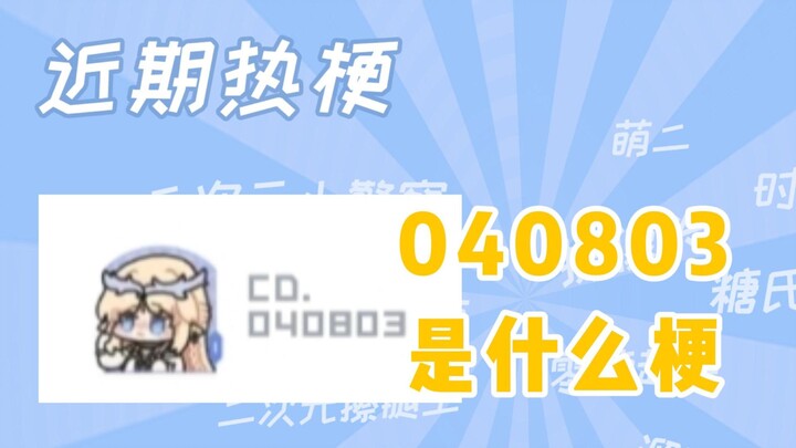[Game Memes] What’s the Meme Behind 040803?