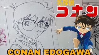 menggambar anime detektif Conan