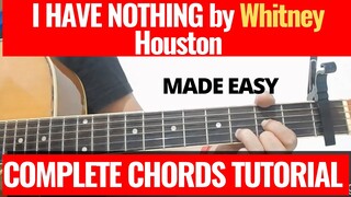How to Play Whitney Houston - I Have Nothing  Complete Guitar Chords Tutorial + Lesson