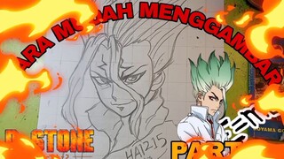 cara mudah menggambar anime Dr.stone part.1 sketsa