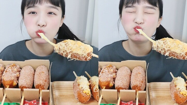 [Nado Official Chinese Subtitles] Cheesy Double-Layer Hot Dog Mukbang from the Bright Era – A New It