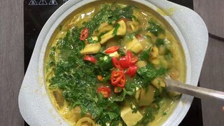 chuối xanh nấu mẻ# mắm tôm # món chay.