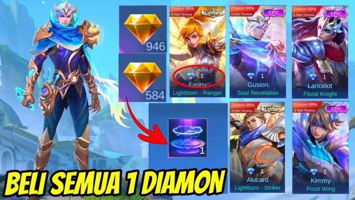 BELI SMUA SKIN DI SHOP 1 DIAMOND ! SKIN DAN RECAL TAS TAS CUMA 1 DIAMOND MOBILE LEGEND