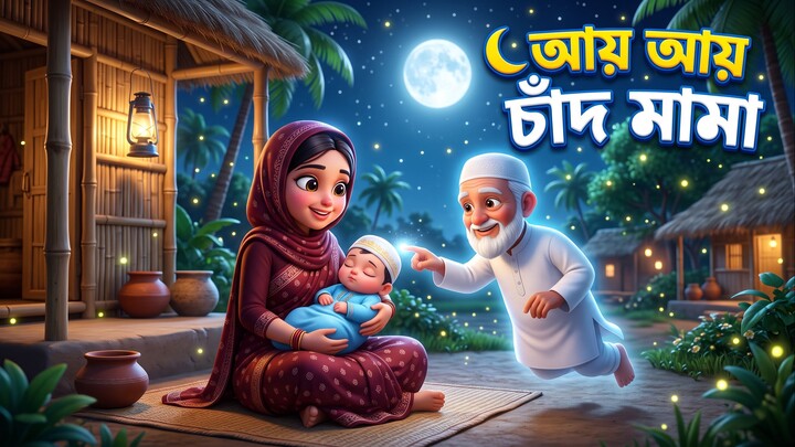 আয় আয় চাঁদ মামা | Aye Aye Chand Mama | Bangla Rhyme | বাংলা ছড়া #BanglaRhymes #ChandMama #Kids 9